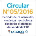 Circular N° 05/2016: Rematrículas e Boletos