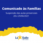 Suspensão das aulas e atendimentos PRESENCIAIS