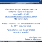Feriado Ponte - Dia da Consciência Negra