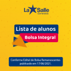 Lista de alunos Remanescentes Bolsa Integral 