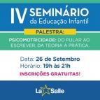 Participe do IV Seminário da Educação Infantil