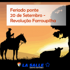 COMUNICADO: Feriado Ponte de 20 de Setembro