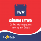 Atenção! Sábado, 5/12, é dia letivo!