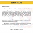 Comunicado Importante - Decreto nº 41.842/DF