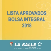 Lista Aprovados - Bolsa Integral 2018