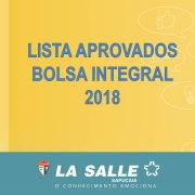 Lista Aprovados - Bolsa Integral 2018