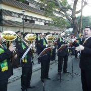 Banda Lassalista agita torcida durante Copa