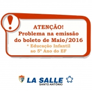 Problema na emissão do boleto de Maio/2016
