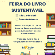 Feira do Livro Sustentável é no próximo dia 22