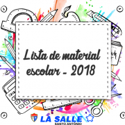 Lista de Materiais Escolares para 2018