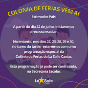 Colônia de Férias Inverno Vem Aí!