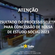 RESULTADO DO PROCESSO SELETIVO PARA CONCESSÃO DE BOL