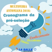 Multifeira 2016: Cronograma de pré-seleção