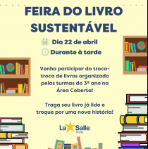 Feira do Livro Sustentável é no próximo dia 22