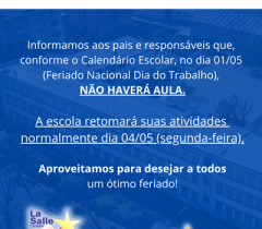 Feriado Nacional Dia do Trabalho