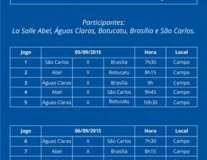 Tabelas de jogos da 17ª Lassalíada (1)
